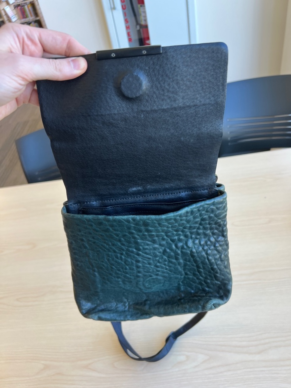 Anthropologie x Daniella Lehavi two-toned leather crossbody bag black and green - Picture 5 of 14